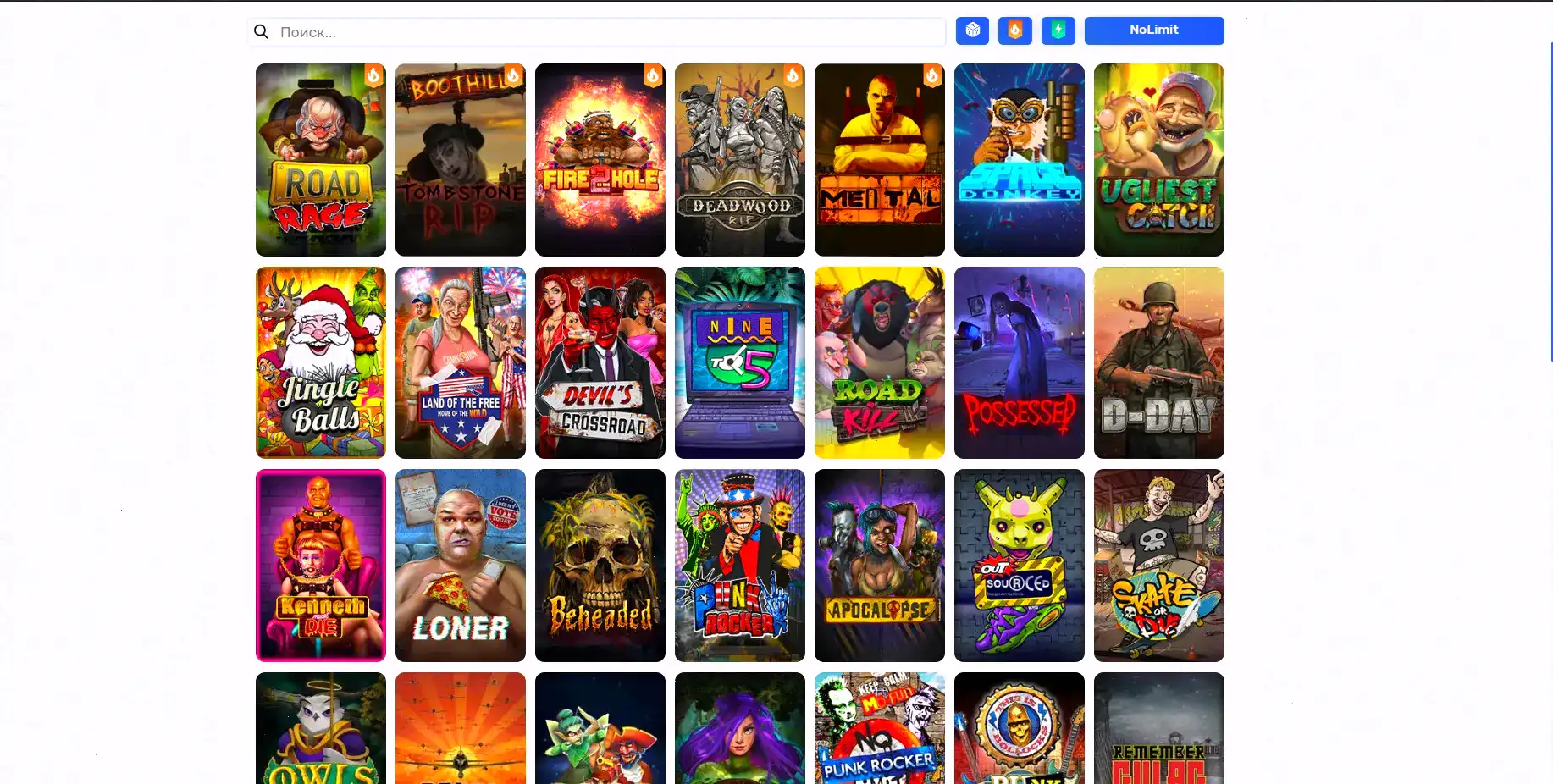 Интерфейс казино Bitz casino, слоты и джекпот